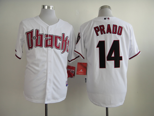 Men Arizona Diamondback #14 Prado White MLB Jerseys->arizona diamondback->MLB Jersey